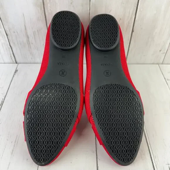 Vivaia Ruby Red Bibi Almond-Toe Knotted Flats Adorable Knot Style Size 38/7-7.5 - Picture 8 of 13